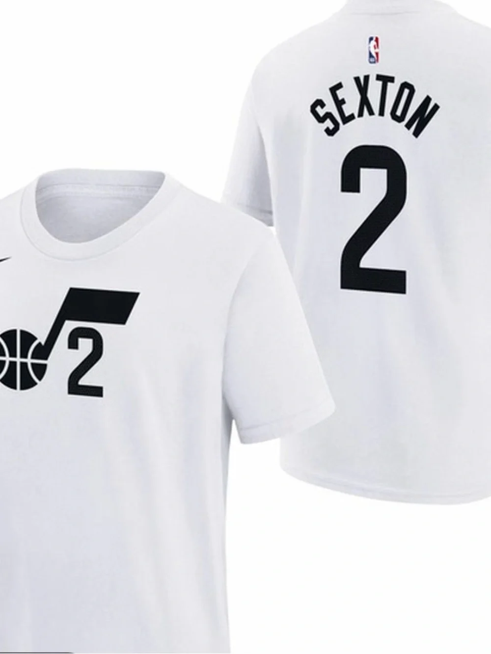 Darius Garland/Collin Sexton White NBA Tee with Black Graphics- Youth